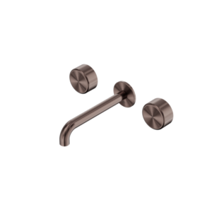 Nero Serenity Wall Basin Set 185mm Spout With Metal Handle Brushed Bronze - 24D046BZ
