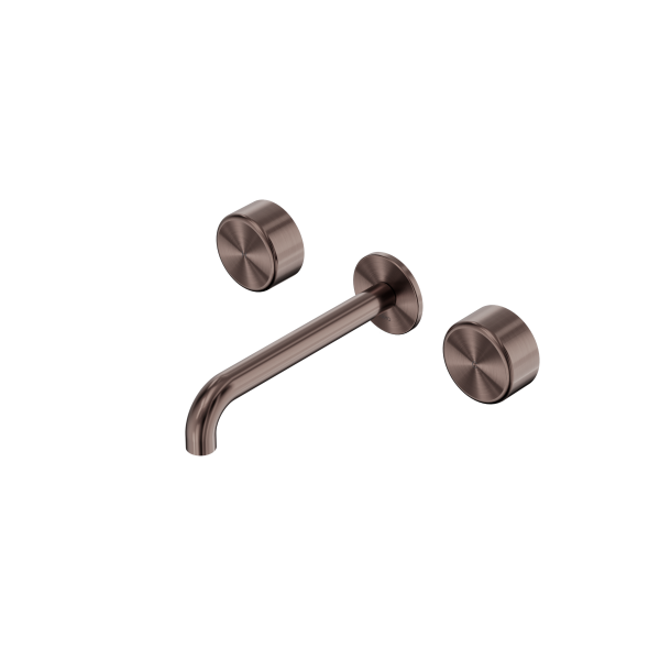 Nero Serenity Wall Basin Set 185mm Spout With Metal Handle Brushed Bronze - 24D046BZ