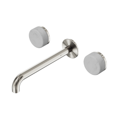 24D047BN-Serenity-Wall-Basin-Set-220mm-Spout-With-Carrara-Handle-Brushed-Nickel-Thumb.png Nero Serenity Wall Basin Set 220mm Spout With Carrara Handle Brushed Nickel - 24D047BN