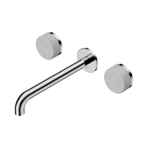 Nero Serenity Wall Basin Set 220mm Spout With Carrara Handle Chrome - 24D047CH