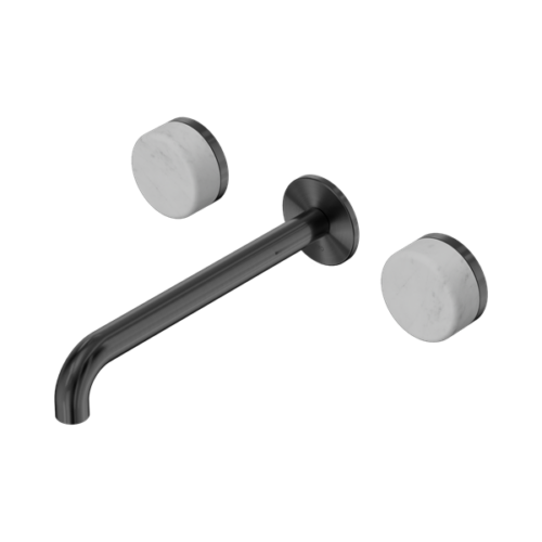 24D047GM-Serenity-Wall-Basin-Set-220mm-Spout-With-Carrara-Handle-Gun-Metal-Thumb.png Nero Serenity Wall Basin Set 220mm Spout With Carrara Handle Gun Metal - 24D047GM
