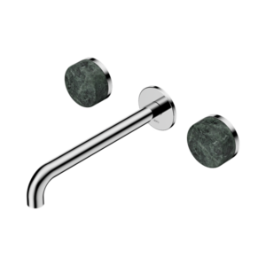 Nero Serenity Wall Basin Set 220mm Spout With Verde Alpi Handle Chrome - 24D048CH
