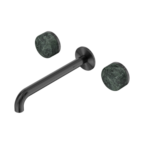 24D048GM-Serenity-Wall-Basin-Set-220mm-Spout-With-Verde-Alpi-Handle-Gun-Metal-Thumb.png Nero Serenity Wall Basin Set 220mm Spout With Verde Alpi Handle Gun Metal - 24D048GM
