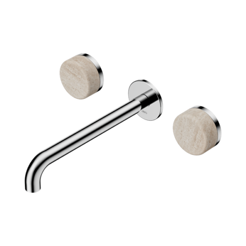24D049CH-Serenity-Wall-Basin-Set-220mm-Spout-With-Rome-Travertine-Handle-Chrome-Thumb.png Nero Serenity Wall Basin Set 220mm Spout With Rome Travertine Handle Chrome - 24D049CH