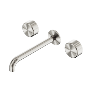 Nero Serenity Wall Basin Set 220mm Spout With Metal Handle Brushed Nickel - 24D052BN