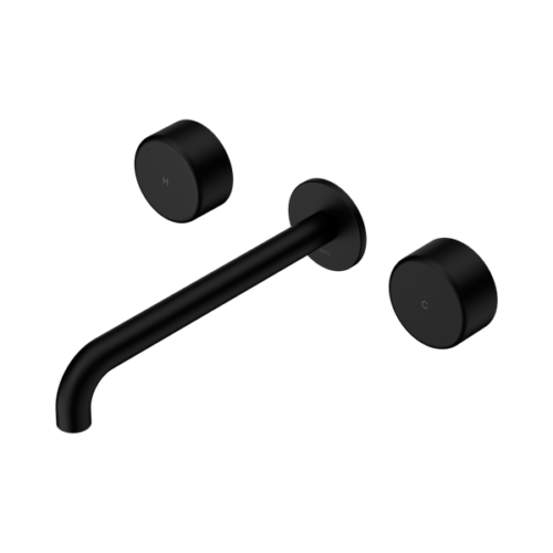 24D052MB-Serenity-Wall-Basin-Set-220mm-Spout-With-Metal-Handle-Matte-Black-Thumb.png Nero Serenity Wall Basin Set 220mm Spout With Metal Handle Matte Black - 24D052MB