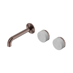 Nero Serenity Wall Basin Set 160mm Offset Spout With Carrara Handle Brushed Bronze - 24D053BZ