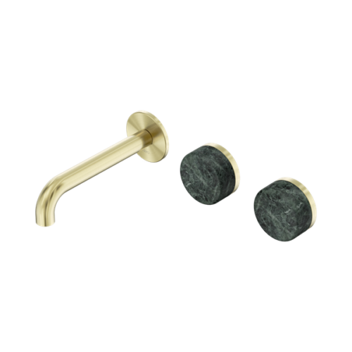 24D054BG-Serenity-Wall-Basin-Set-160mm-Offset-Spout-With-Verde-Alpi-Handle-Brushed-Gold-Thumb.png Nero Serenity Wall Basin Set 160mm Offset Spout With Verde Alpi Handle Brushed Gold - 24D054BG