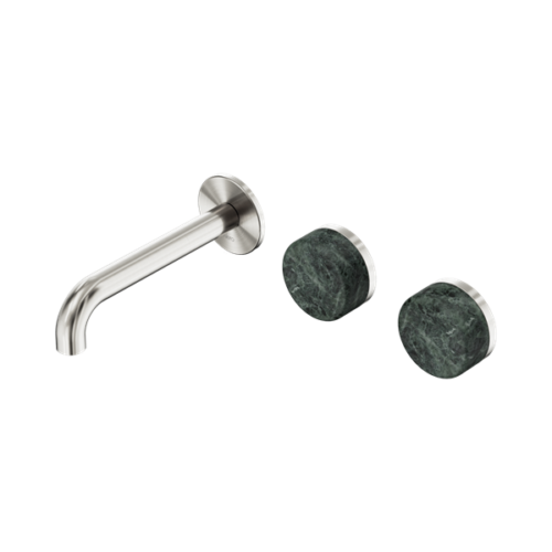 24D054BN-Serenity-Wall-Basin-Set-160mm-Offset-Spout-With-Verde-Alpi-Handle-Brushed-Nickel-Thumb.png Nero Serenity Wall Basin Set 160mm Offset Spout With Verde Alpi Handle Brushed Nickel - 24D054BN