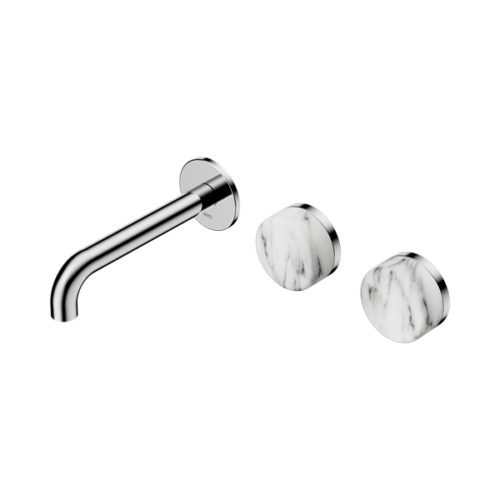 24D056CH-Serenity-Wall-Basin-Set-160mm-Offset-Spout-With-Arabescato-Corchia-Handle-Chrome-Thumb.png Nero Serenity Wall Basin Set 160mm Offset Spout With Arabescato Corchia Handle Chrome - 24D056CH