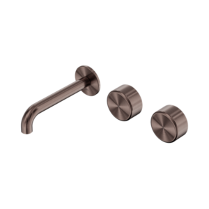 Nero Serenity Wall Basin Set 160mm Offset Spout With Metal Handle Brushed Bronze - 24D058BZ
