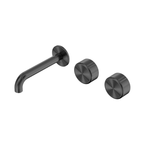 24D058GM-Serenity-Wall-Basin-Set-160mm-Offset-Spout-With-Metal-Handle-Gun-Metal-Thumb.png Nero Serenity Wall Basin Set 160mm Offset Spout With Metal Handle Gun Metal - 24D058GM