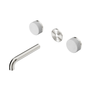 Nero Serenity Wall Basin Set 160mm Spout With Carrara Handle Trim Kit Only Brushed Nickel - 24D074BN
