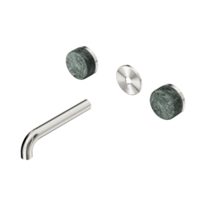 Nero Serenity Wall Basin Set 160mm Spout With Verde Alpi Handle Trim Kit Only Brushed Nickel - 24D075BN