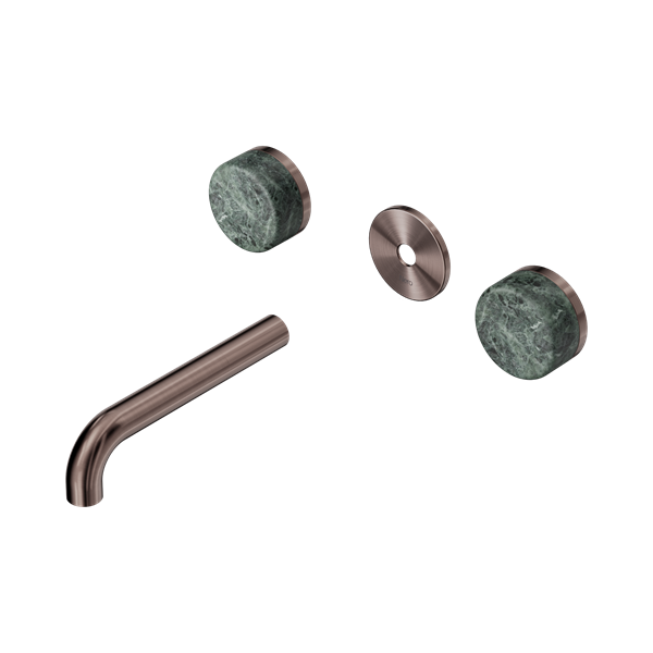Nero Serenity Wall Basin Set 160mm Spout With Verde Alpi Handle Trim Kit Only Brushed Bronze - 24D075BZ
