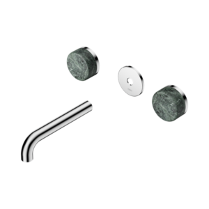 Nero Serenity Wall Basin Set 160mm Spout With Verde Alpi Handle Trim Kit Only Chrome - 24D075CH
