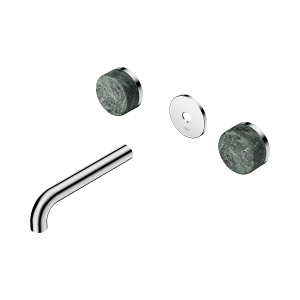 Nero Serenity Wall Basin Set 160mm Spout With Verde Alpi Handle Trim Kit Only Chrome - 24D075CH