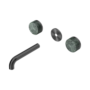 Nero Serenity Wall Basin Set 160mm Spout With Verde Alpi Handle Trim Kit Only Gun Metal - 24D075GM