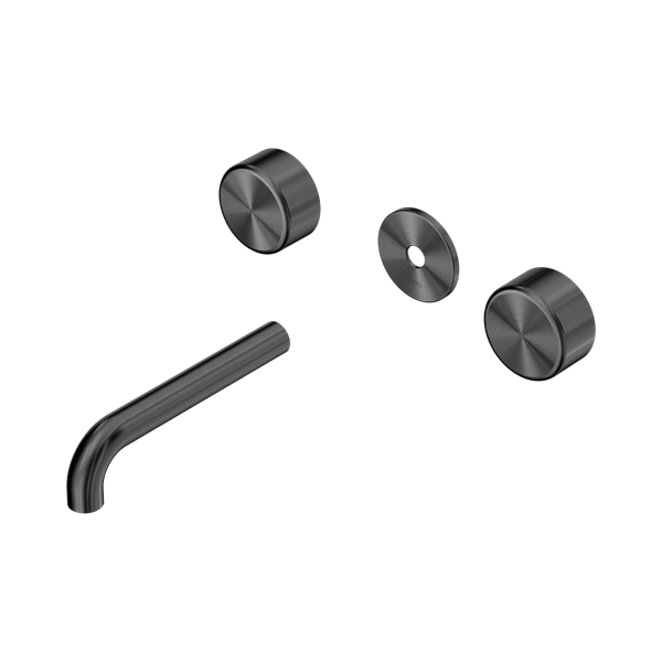 Nero Serenity Wall Basin Set 160mm Spout With Metal Handle Trim Kit Only Gun Metal - 24D079GM