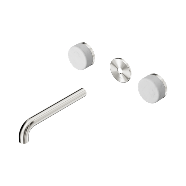 Nero Serenity Wall Basin Set 185mm Spout With Carrara Handle Trim Kit Only Brushed Nickel - 24D080BN
