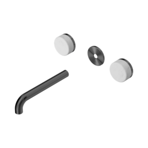Nero Serenity Wall Basin Set 185mm Spout With Carrara Handle Trim Kit Only Gun Metal - 24D080GM