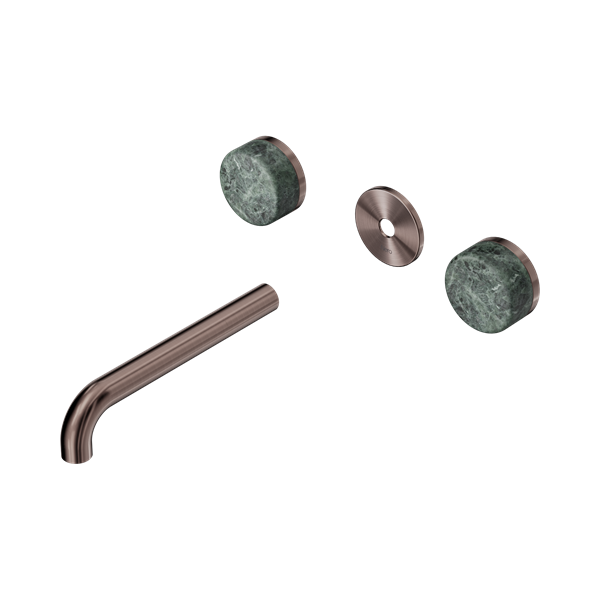 Nero Serenity Wall Basin Set 185mm Spout With Verde Alpi Handle Trim Kit Only Brushed Bronze - 24D081BZ
