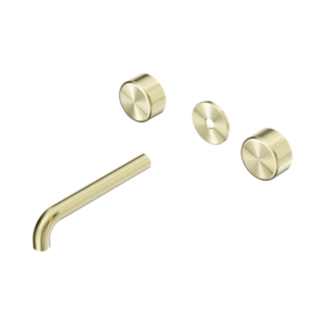Nero Serenity Wall Basin Set 185mm Spout With Metal Handle Trim Kit Only Brushed Gold - 24D085BG