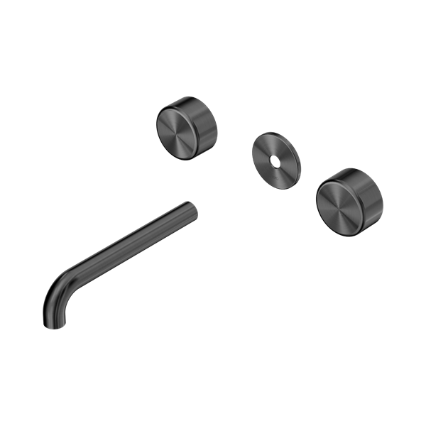 Nero Serenity Wall Basin Set 185mm Spout With Metal Handle Trim Kit Only Gun Metal - 24D085GM