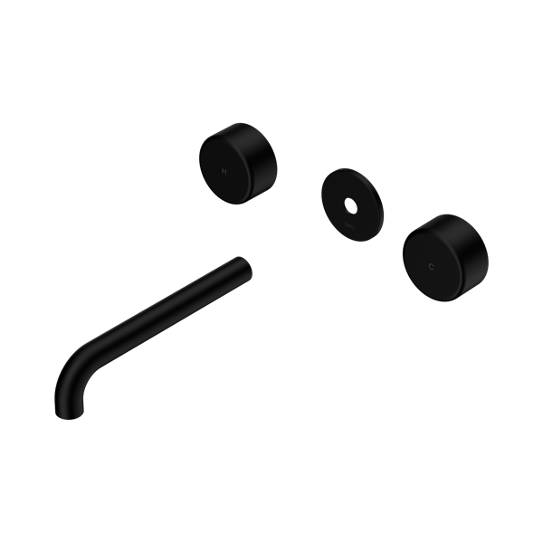 Nero Serenity Wall Basin Set 185mm Spout With Metal Handle Trim Kit Only Matte Black - 24D085MB