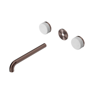 Nero Serenity Wall Basin Set 220mm Spout With Carrara Handle Trim Kit Only Brushed Bronze - 24D086BZ