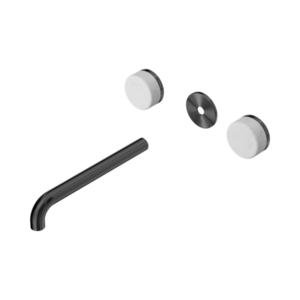 Nero Serenity Wall Basin Set 220mm Spout With Carrara Handle Trim Kit Only Gun Metal - 24D086GM