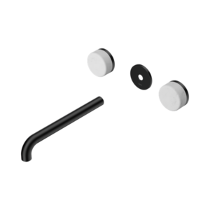 Nero Serenity Wall Basin Set 220mm Spout With Carrara Handle Trim Kit Only Matte Black - 24D086MB
