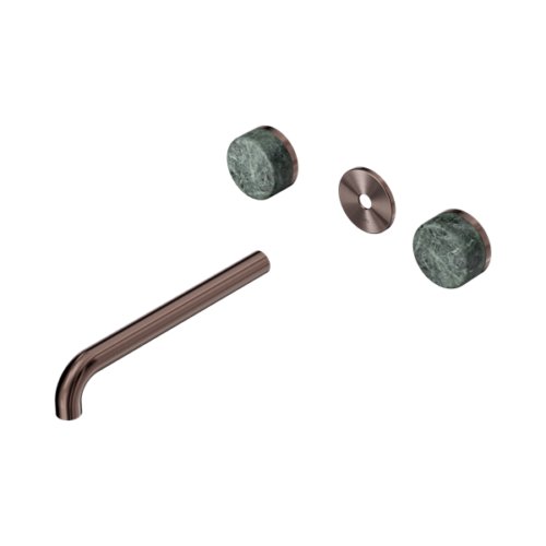 Nero Serenity Wall Basin Set 220mm Spout With Verde Alpi Handle Trim Kit Only Brushed Bronze - 24D087BZ
