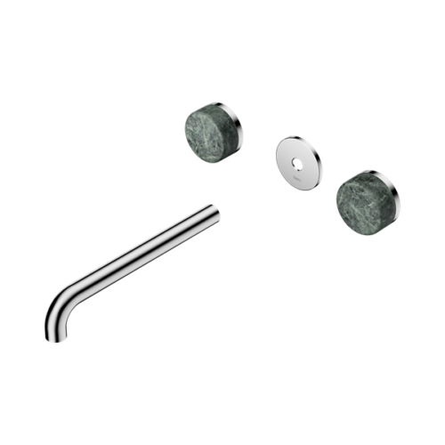 Nero Serenity Wall Basin Set 220mm Spout With Verde Alpi Handle Trim Kit Only Chrome - 24D087CH