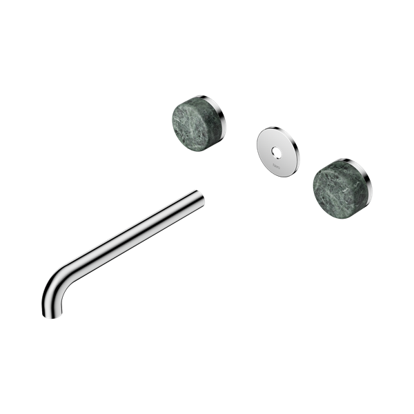 Nero Serenity Wall Basin Set 220mm Spout With Verde Alpi Handle Trim Kit Only Chrome - 24D087CH
