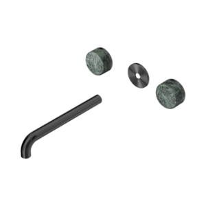 Nero Serenity Wall Basin Set 220mm Spout With Verde Alpi Handle Trim Kit Only Gun Metal - 24D087GM