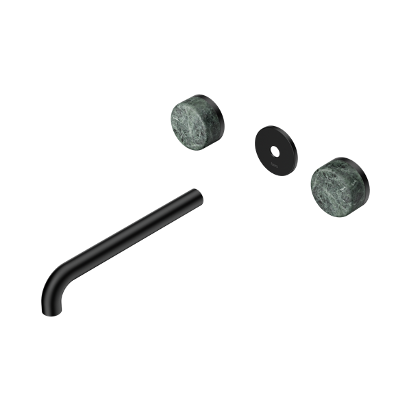 Nero Serenity Wall Basin Set 220mm Spout With Verde Alpi Handle Trim Kit Only Matte Black - 24D087MB