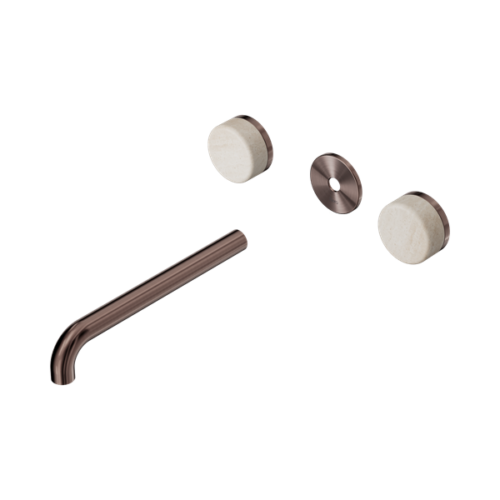 24D088BZ-Serenity-Wall-Basin-Set-220mm-Spout-With-Rome-Travertine-Handle-Trim-Kit-Only-Brushed-Bronze-Thumb.png Nero Serenity Wall Basin Set 220mm Spout With Rome Travertine Handle Trim Kit Only Brushed Bronze - 24D088BZ