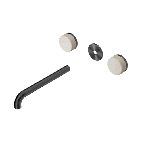 24D088GM-Serenity-Wall-Basin-Set-220mm-Spout-With-Rome-Travertine-Handle-Trim-Kit-Only-Gun-Metal-Thumb.png Nero Serenity Wall Basin Set 220mm Spout With Rome Travertine Handle Trim Kit Only Gun Metal - 24D088GM