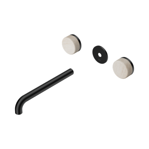 24D088MB-Serenity-Wall-Basin-Set-220mm-Spout-With-Rome-Travertine-Handle-Trim-Kit-Only-Matte-Black-Thumb.png Nero Serenity Wall Basin Set 220mm Spout With Rome Travertine Handle Trim Kit Only Matte Black - 24D088MB