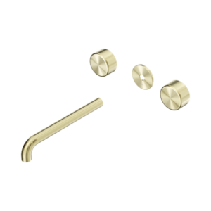 Nero Serenity Wall Basin Set 220mm Spout With Metal Handle Trim Kit Only Brushed Gold - 24D091BG