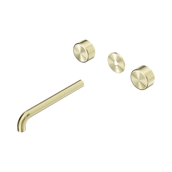 Nero Serenity Wall Basin Set 220mm Spout With Metal Handle Trim Kit Only Brushed Gold - 24D091BG