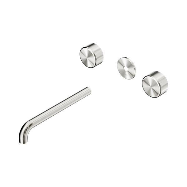 Nero Serenity Wall Basin Set 220mm Spout With Metal Handle Trim Kit Only Brushed Nickel - 24D091BN