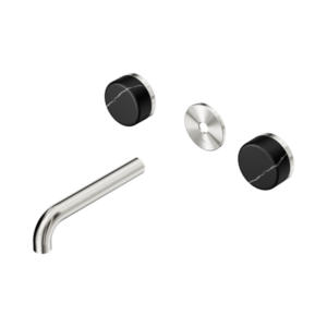 Nero Serenity Wall Basin Set 160mm Spout With Marquina Black Handle Trim Kit Only Brushed Nickel - 24D110BN