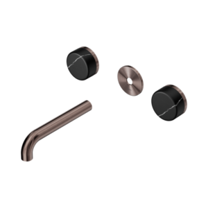 Nero Serenity Wall Basin Set 160mm Spout With Marquina Black Handle Trim Kit Only Brushed Bronze - 24D110BZ