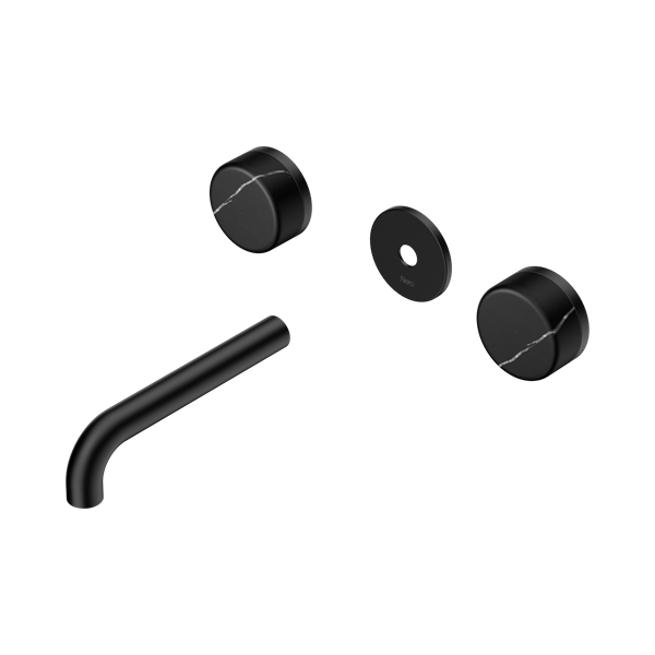Nero Serenity Wall Basin Set 160mm Spout With Marquina Black Handle Trim Kit Only Matte Black - 24D110MB