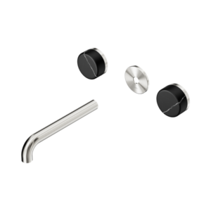 Nero Serenity Wall Basin Set 185mm Spout With Marquina Black Handle Trim Kit Only Brushed Nickel - 24D111BN