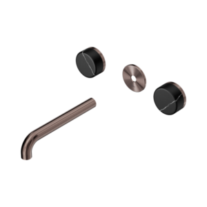 Nero Serenity Wall Basin Set 185mm Spout With Marquina Black Handle Trim Kit Only Brushed Bronze - 24D111BZ