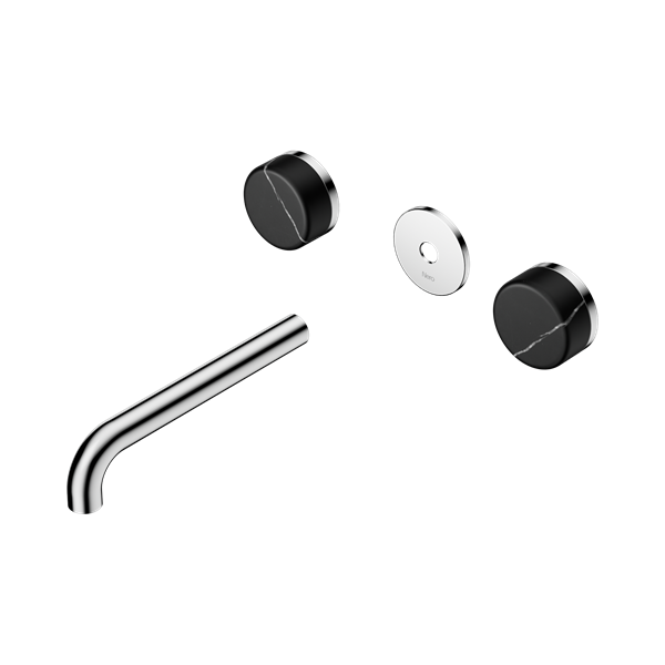 Nero Serenity Wall Basin Set 185mm Spout With Marquina Black Handle Trim Kit Only Chrome - 24D111CH