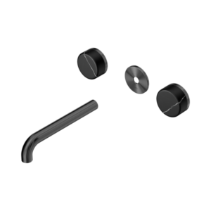 Nero Serenity Wall Basin Set 185mm Spout With Marquina Black Handle Trim Kit Only Gun Metal - 24D111GM